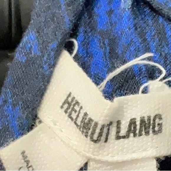 Helmut Lang Blue and Black Textured Fabric - Picture 2 of 5